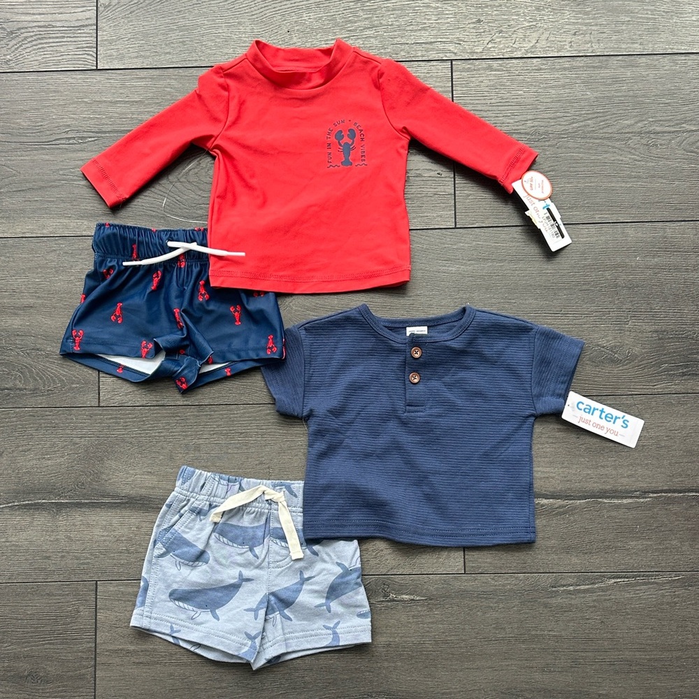 Carter's Red and Navy Baby Outfit Set